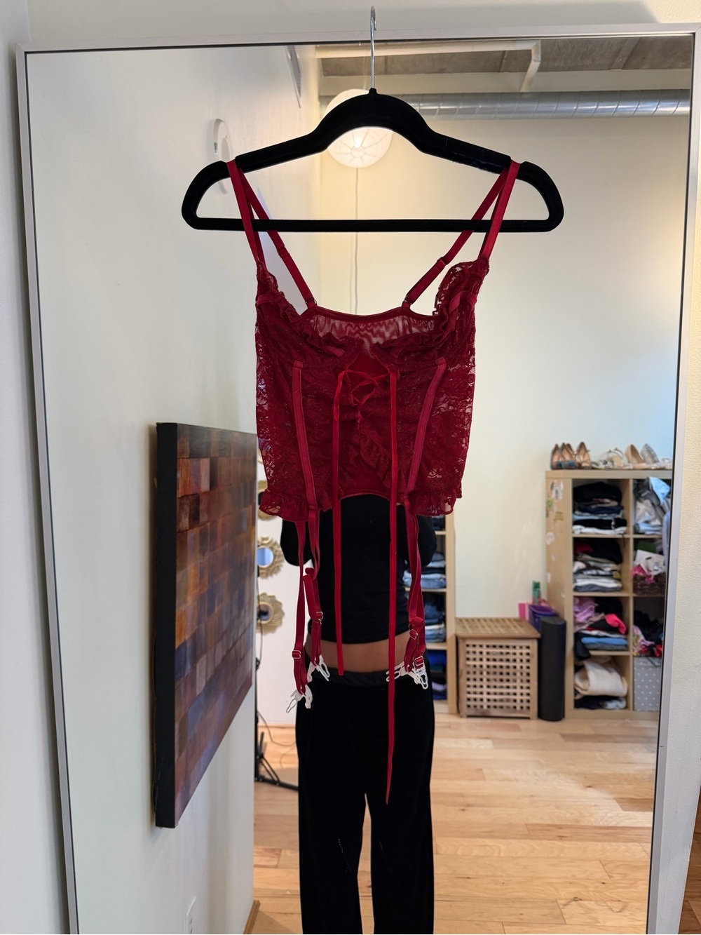Red Lace Bustier Top
